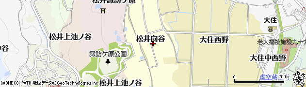 京都府京田辺市松井向谷周辺の地図
