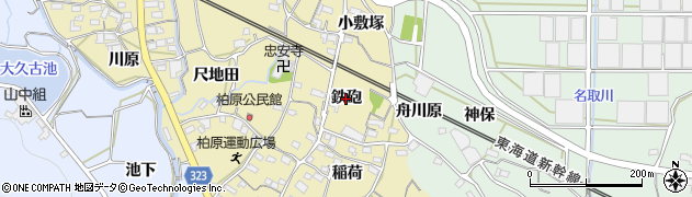 愛知県蒲郡市柏原町（鉄砲）周辺の地図