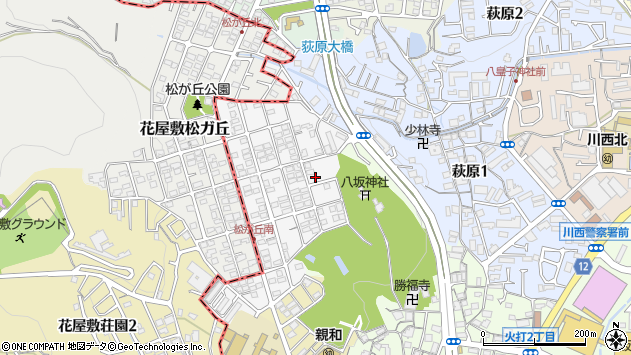 〒666-0037 兵庫県川西市松が丘町の地図