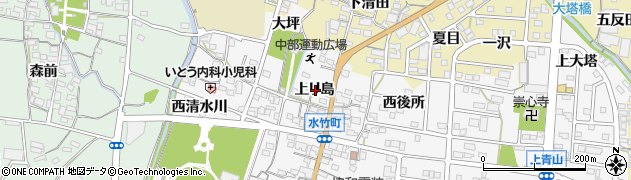 愛知県蒲郡市水竹町上リ島周辺の地図