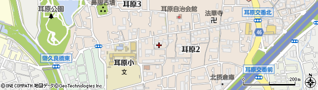 大阪府茨木市耳原周辺の地図