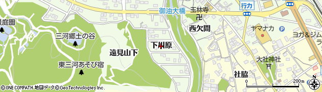 愛知県豊川市御油町（下川原）周辺の地図