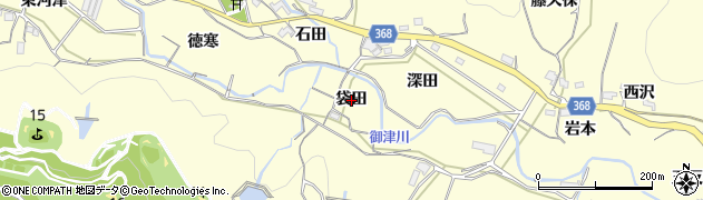愛知県豊川市御津町金野（袋田）周辺の地図