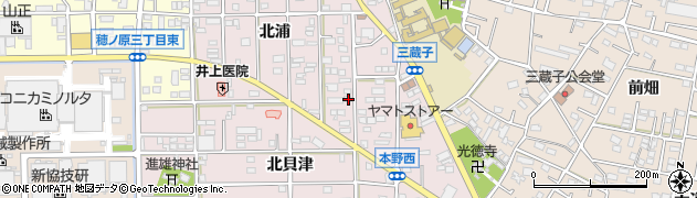 愛知県豊川市本野町北浦113周辺の地図