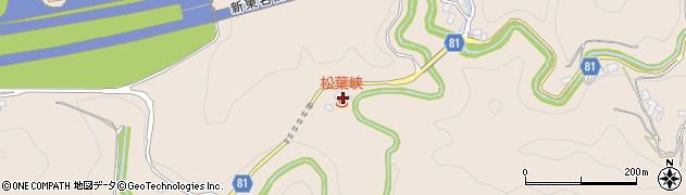 松葉峡周辺の地図