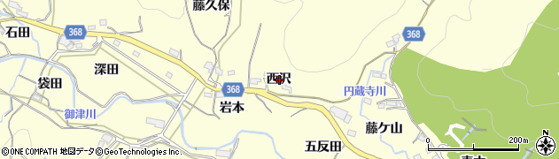 愛知県豊川市御津町金野西沢周辺の地図