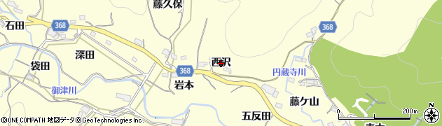 愛知県豊川市御津町金野（西沢）周辺の地図
