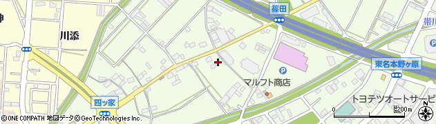 愛知県豊川市篠田町（市道）周辺の地図