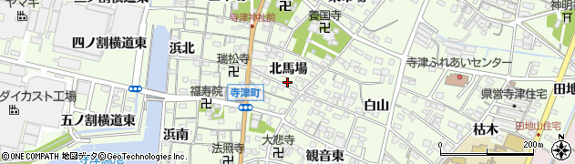 愛知県西尾市寺津町北馬場28周辺の地図