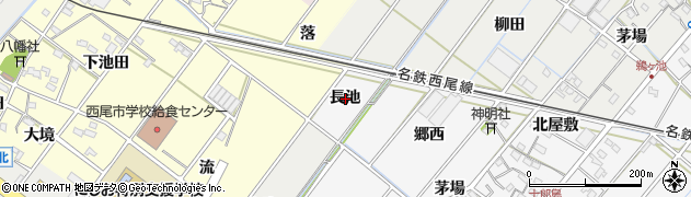 愛知県西尾市十郎島町長池周辺の地図