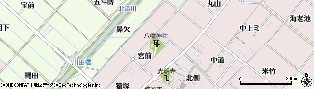 愛知県西尾市針曽根町宮前67周辺の地図