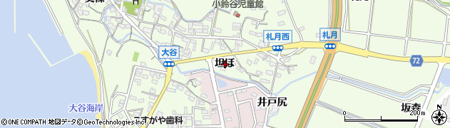愛知県常滑市大谷（坦ぼ）周辺の地図
