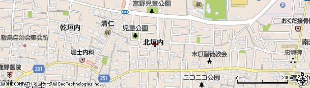 京都府城陽市富野（北垣内）周辺の地図