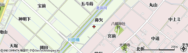 愛知県西尾市徳永町（鼻欠）周辺の地図