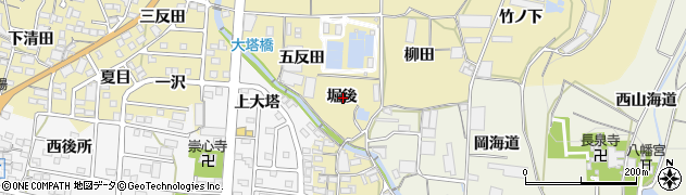 愛知県蒲郡市清田町堀後周辺の地図