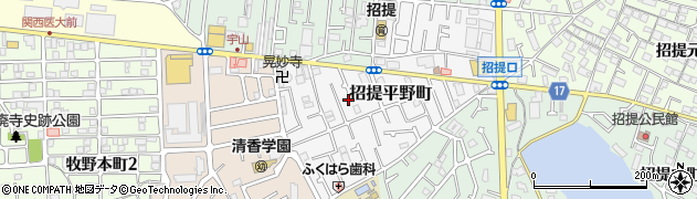 大阪府枚方市招提平野町周辺の地図