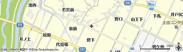愛知県西尾市吉良町岡山砦下3周辺の地図