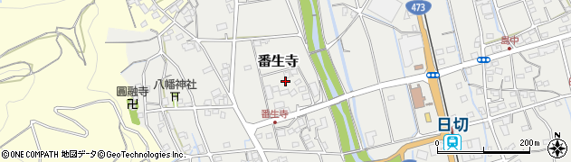 静岡県島田市番生寺周辺の地図