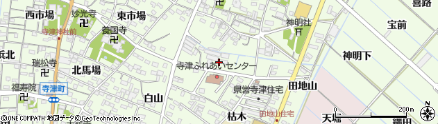 愛知県西尾市寺津町（天王山）周辺の地図
