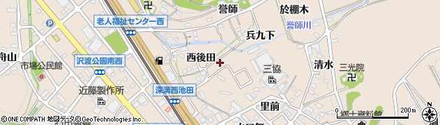 愛知県幸田町（額田郡）深溝（後田）周辺の地図