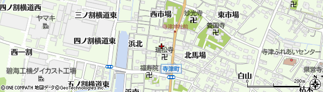愛知県西尾市寺津町（御屋敷）周辺の地図
