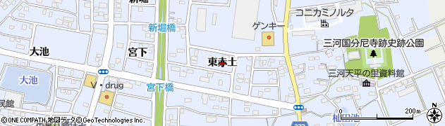 愛知県豊川市八幡町（東赤土）周辺の地図