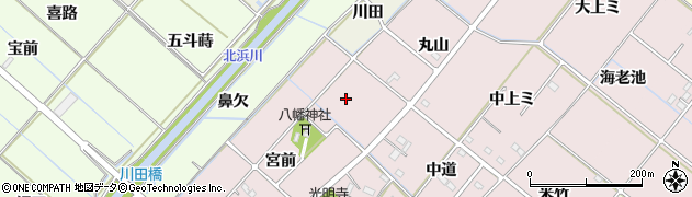 愛知県西尾市針曽根町（宮後）周辺の地図