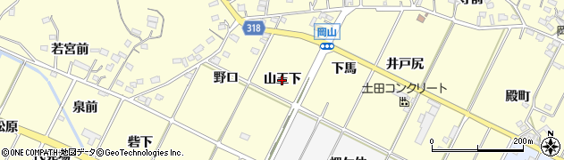 愛知県西尾市吉良町岡山（山王下）周辺の地図