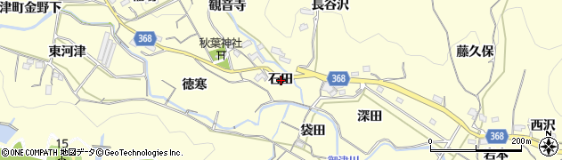 愛知県豊川市御津町金野石田周辺の地図