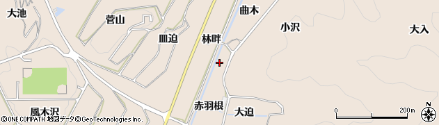 愛知県幸田町（額田郡）深溝（袴越）周辺の地図