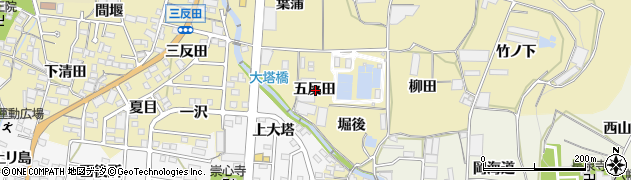 愛知県蒲郡市清田町五反田周辺の地図