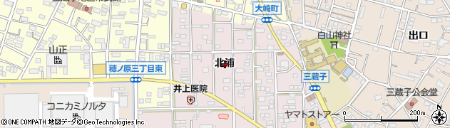 愛知県豊川市本野町北浦周辺の地図
