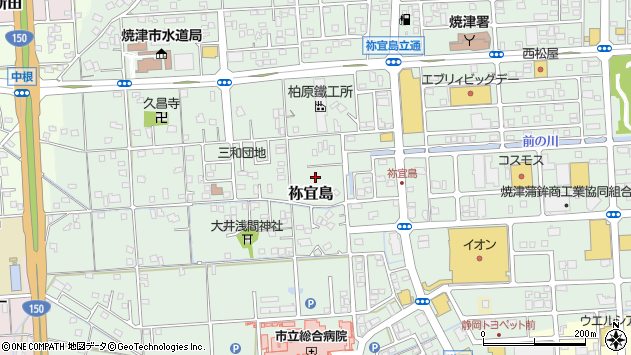 〒425-0045 静岡県焼津市祢宜島の地図