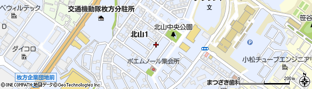 大阪府枚方市北山周辺の地図