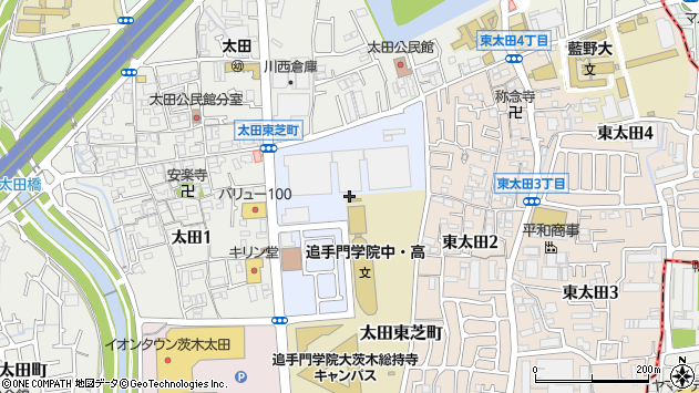 〒567-0013 大阪府茨木市太田東芝町の地図