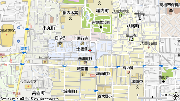 〒569-0057 大阪府高槻市土橋町の地図
