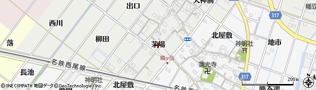 愛知県西尾市鵜ケ池町（茅場）周辺の地図