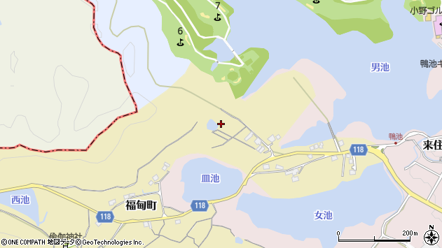 〒675-1346 兵庫県小野市福甸町の地図