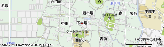 愛知県蒲郡市神ノ郷町下市場周辺の地図