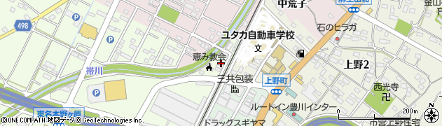 愛知県豊川市麻生田町野中周辺の地図