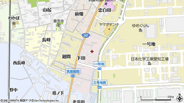 〒470-2515 愛知県知多郡武豊町下田の地図