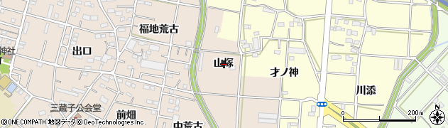 愛知県豊川市三蔵子町山塚周辺の地図