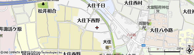 京都府京田辺市大住下西野周辺の地図