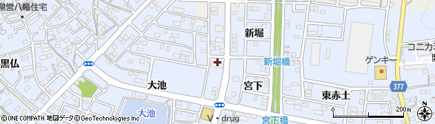 愛知県豊川市八幡町新堀24周辺の地図