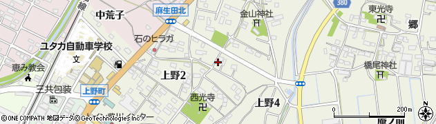 愛知県豊川市上野周辺の地図
