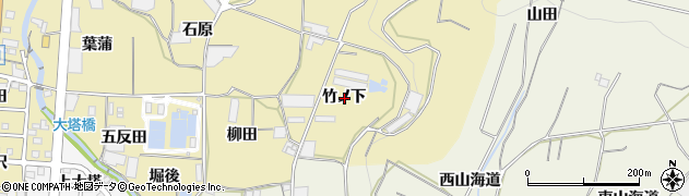 愛知県蒲郡市清田町竹ノ下周辺の地図