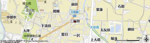 愛知県蒲郡市清田町三反田周辺の地図