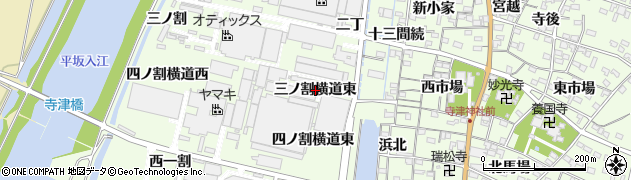 愛知県西尾市寺津町（三ノ割横道東）周辺の地図