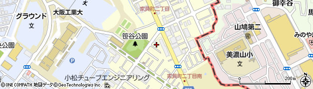 大阪府枚方市長尾家具町周辺の地図