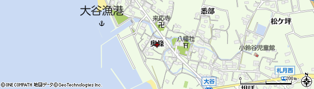 愛知県常滑市大谷（奥條）周辺の地図